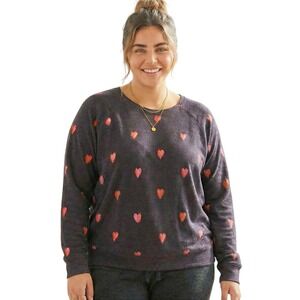 Seeing Stars NWT 3X Heart Print Long Sleeve Sweater Soft Girl 90s Y2K Plus Size